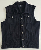 Schwarze Jacke mit Aufnähern – Größen S bis 3XL