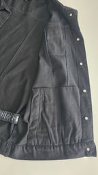 Schwarze Jacke mit Aufnähern – Größen S bis 3XL