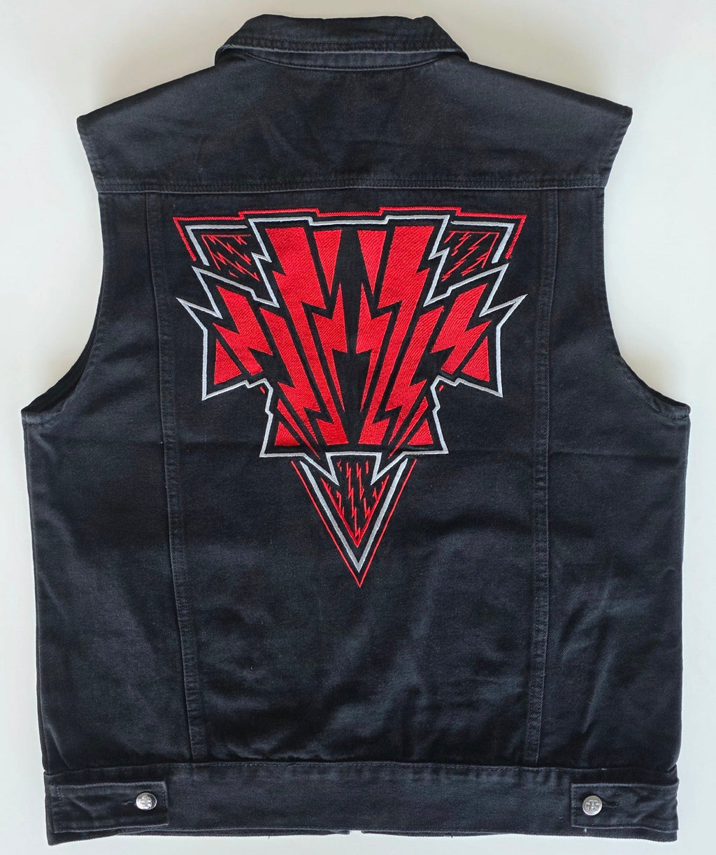 Veste à patchs customisée de marque Hellfest 2024 - tailles S à 2XL