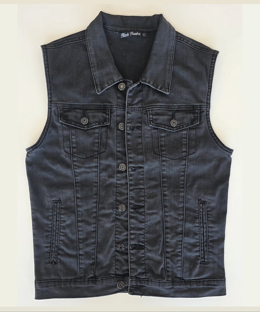 Veste à patchs gris anthracite de marque Black Number - taille L