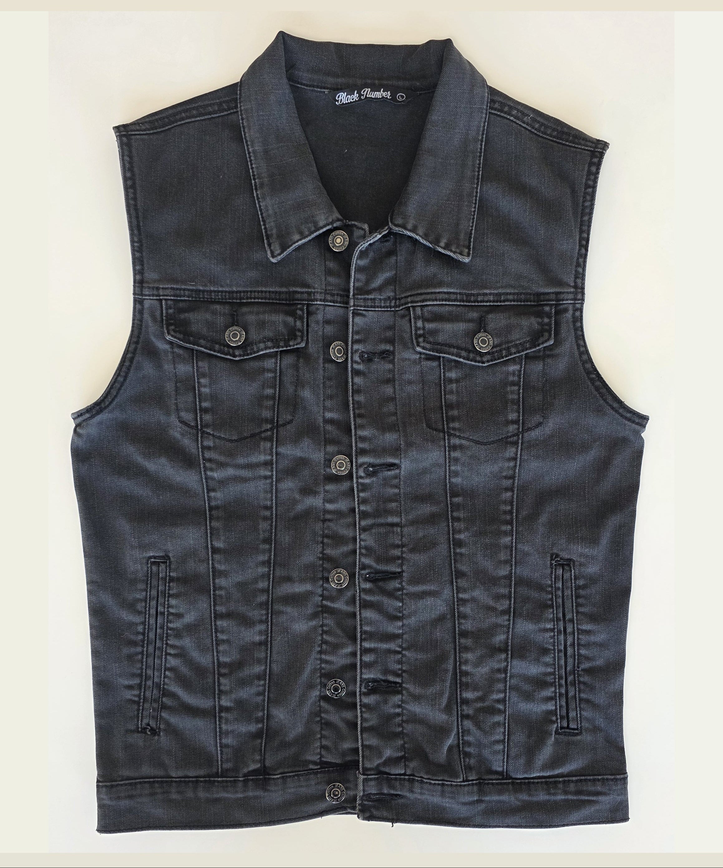 Veste à patchs gris anthracite de marque Black Number - taille L