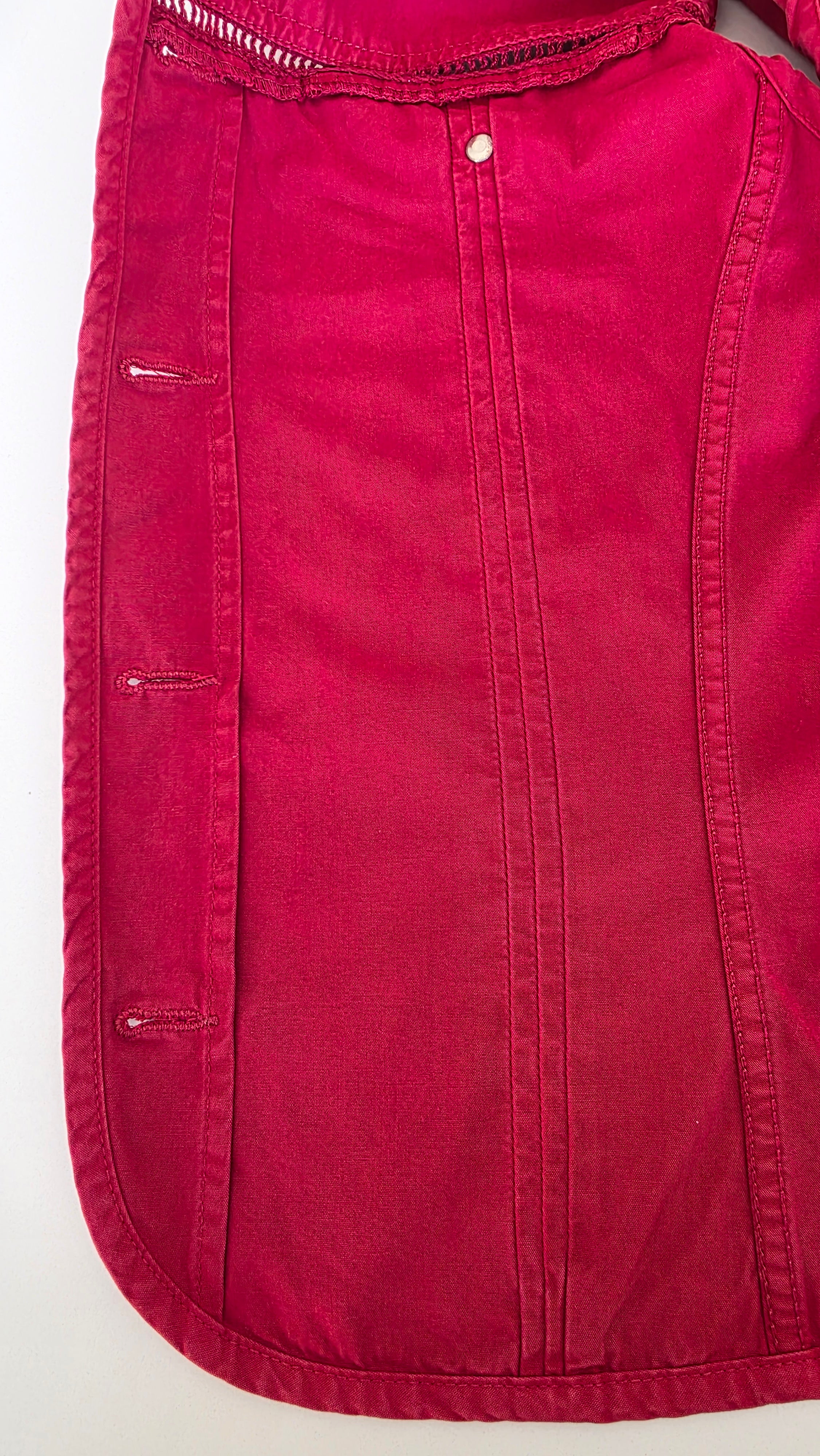 Veste à patchs rouge bordeaux de marque New Penny - taille L