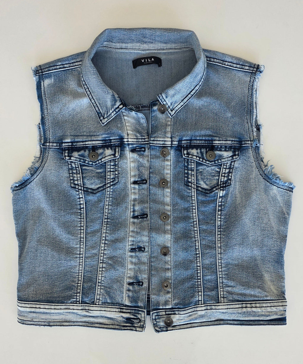 Veste à patchs bleue clair de marque Vila - taille L