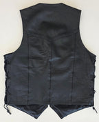 Veste à patchs en cuir noir de marque Leather Gallery - taille L