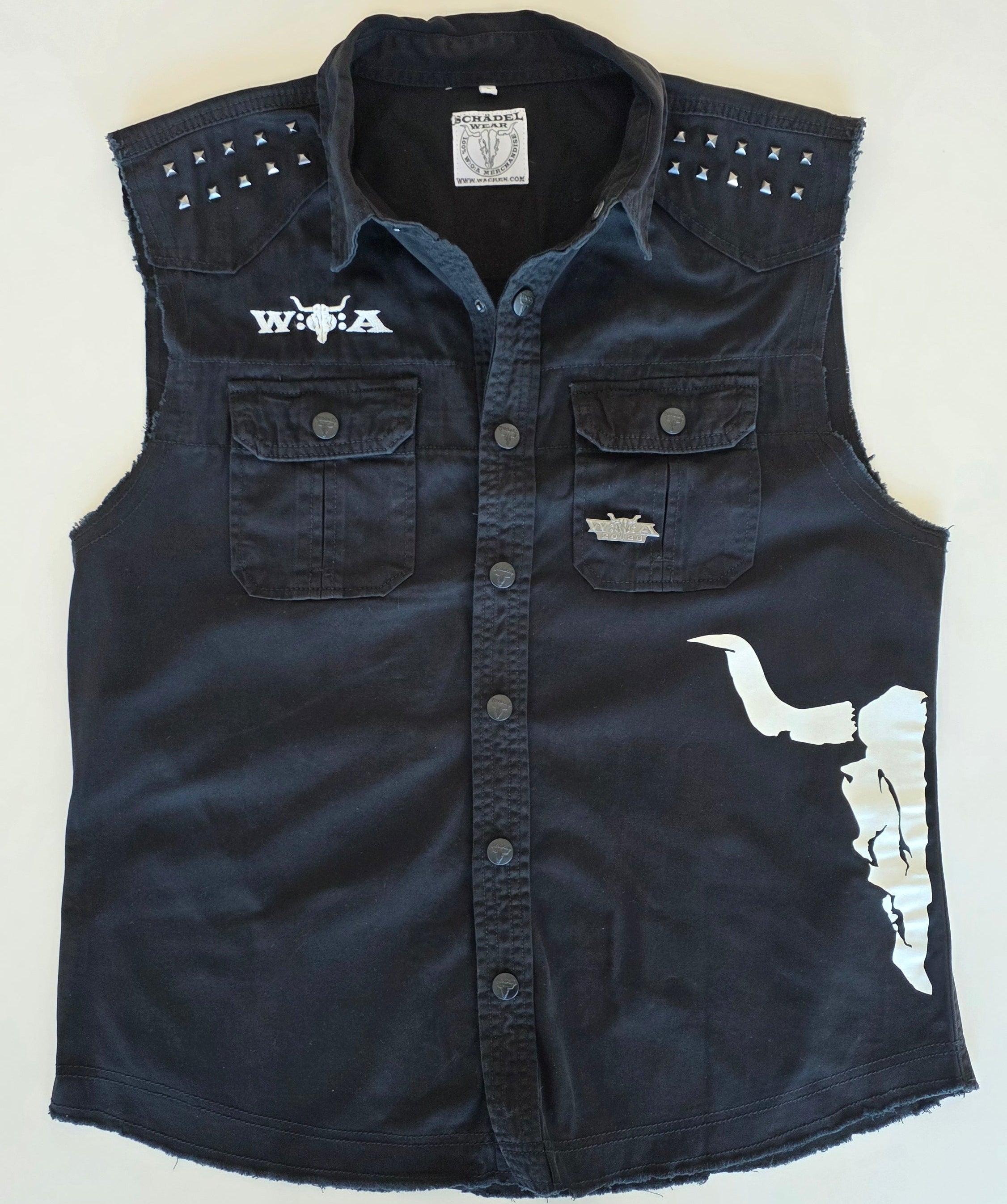 Veste à patchs noire de marque Wacken Open Air 2026 - taille L