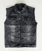 Schwarze Jacke mit Aufnähern – Größen S bis 3XL