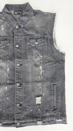 Veste à patchs grise "destroyed" (mais neuve !) de marque Forplay - tailles S à 2XL