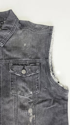 Veste à patchs grise "destroyed" (mais neuve !) de marque Forplay - tailles S à 2XL