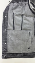 Veste à patchs grise "destroyed" (mais neuve !) de marque Forplay - tailles S à 2XL