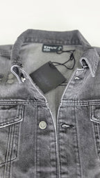 Veste à patchs grise "destroyed" (mais neuve !) de marque Forplay - tailles S à 2XL