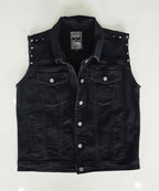 Veste à patchs noire femmes de marque Black Premium avec clous - tailles XL  et 2XL