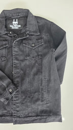 Veste à patchs noire de marque Pull The Plug - taille XL