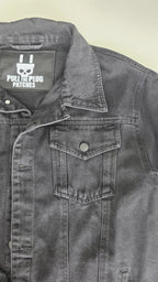 Veste à patchs noire de marque Pull The Plug - taille XL