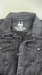 Veste à patchs noire de marque Pull The Plug - taille XL
