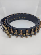 Ceinture noire à balles couleur bronze