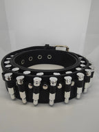 Ceinture noire à balles argentées