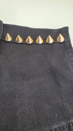 Pointe dorée brillante 12x13 mm en alliage massif fixation à vis - zoom