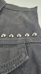 Pointe noire brillante 10x5 mm en alliage massif fixation à vis - zoom