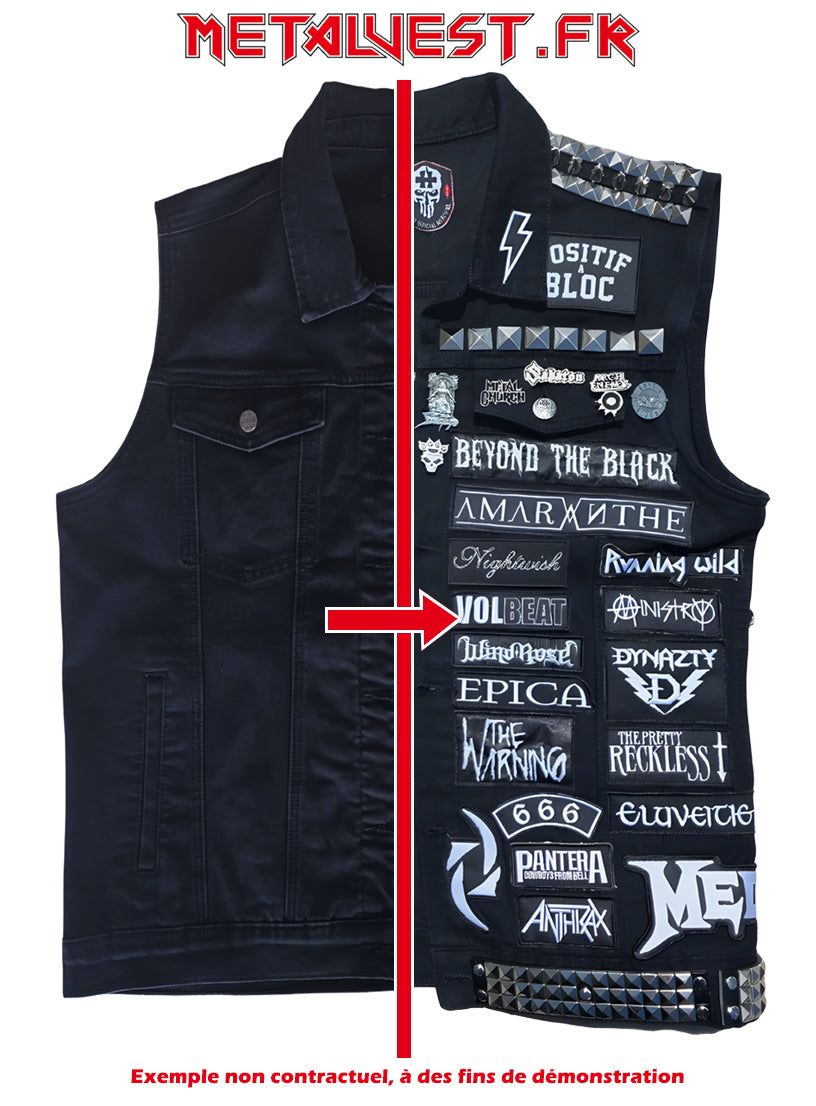 Veste à patches sur mesure noire