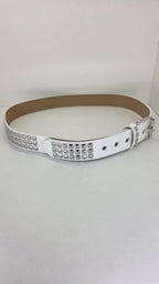 Ceinture blanche robuste et épaisse, clous pyramidaux + 21 au bout - Metalvest