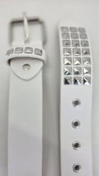 Ceinture blanche robuste et épaisse, clous pyramidaux + 21 au bout - Metalvest