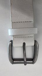 Ceinture blanche robuste et épaisse, croix et clous rivetés - Metalvest