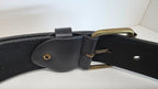 Ceinture noire 120 cm robuste et épaisse, clous serrés dorés - Metalvest