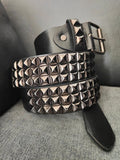Ceinture noire 120 cm robuste et épaisse, clous serrés gris anthracite brillants et fumés - Metalvest