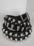 Ceinture noire à balles argentées - Metalvest