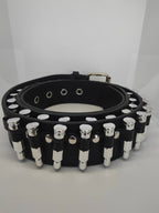 Ceinture noire à balles argentées - Metalvest