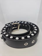 Ceinture noire à balles argentées - Metalvest