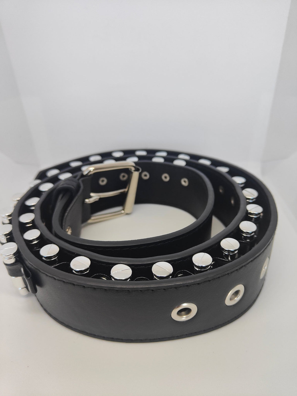 Ceinture noire à balles argentées - Metalvest