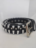 Ceinture noire à balles argentées - Metalvest