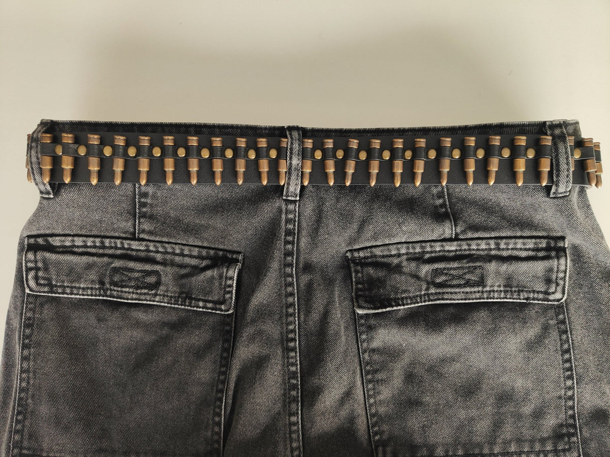 Ceinture noire à balles couleur bronze - Metalvest
