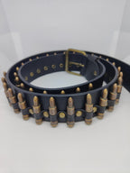 Ceinture noire à balles couleur bronze - Metalvest