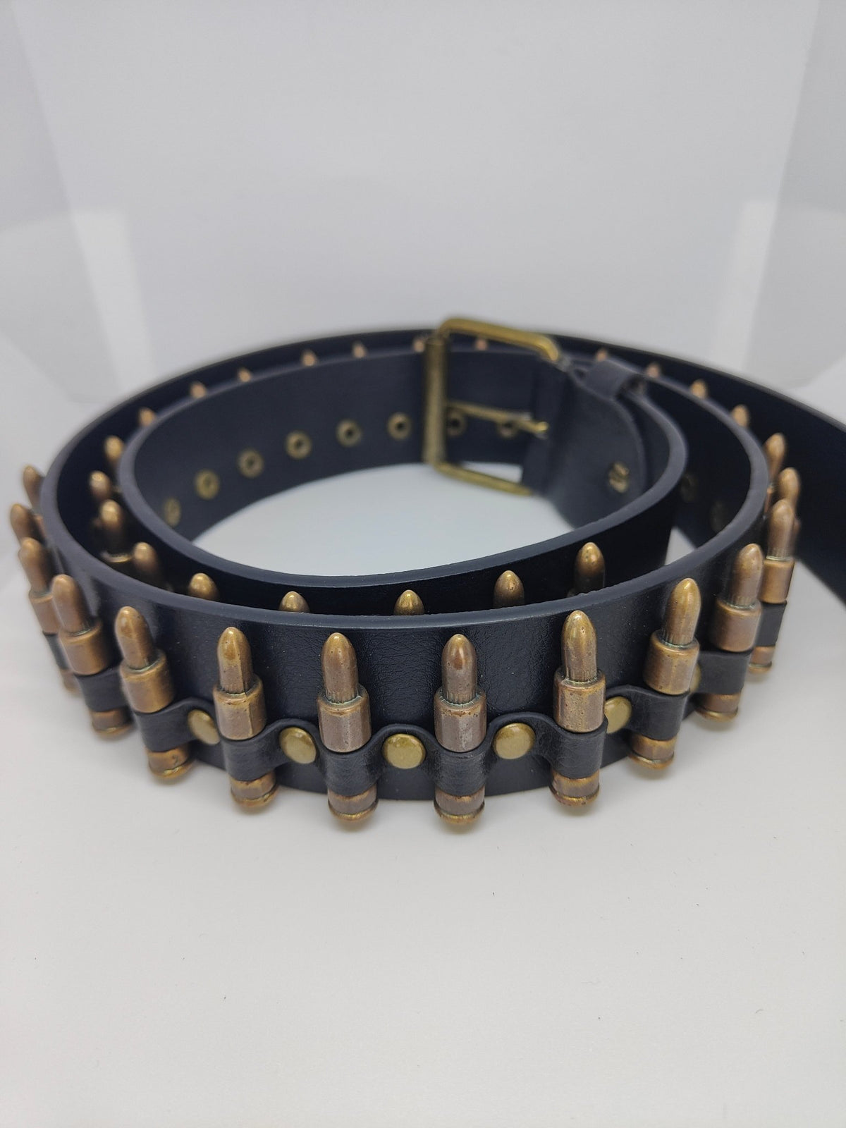 Ceinture noire à balles couleur bronze - Metalvest