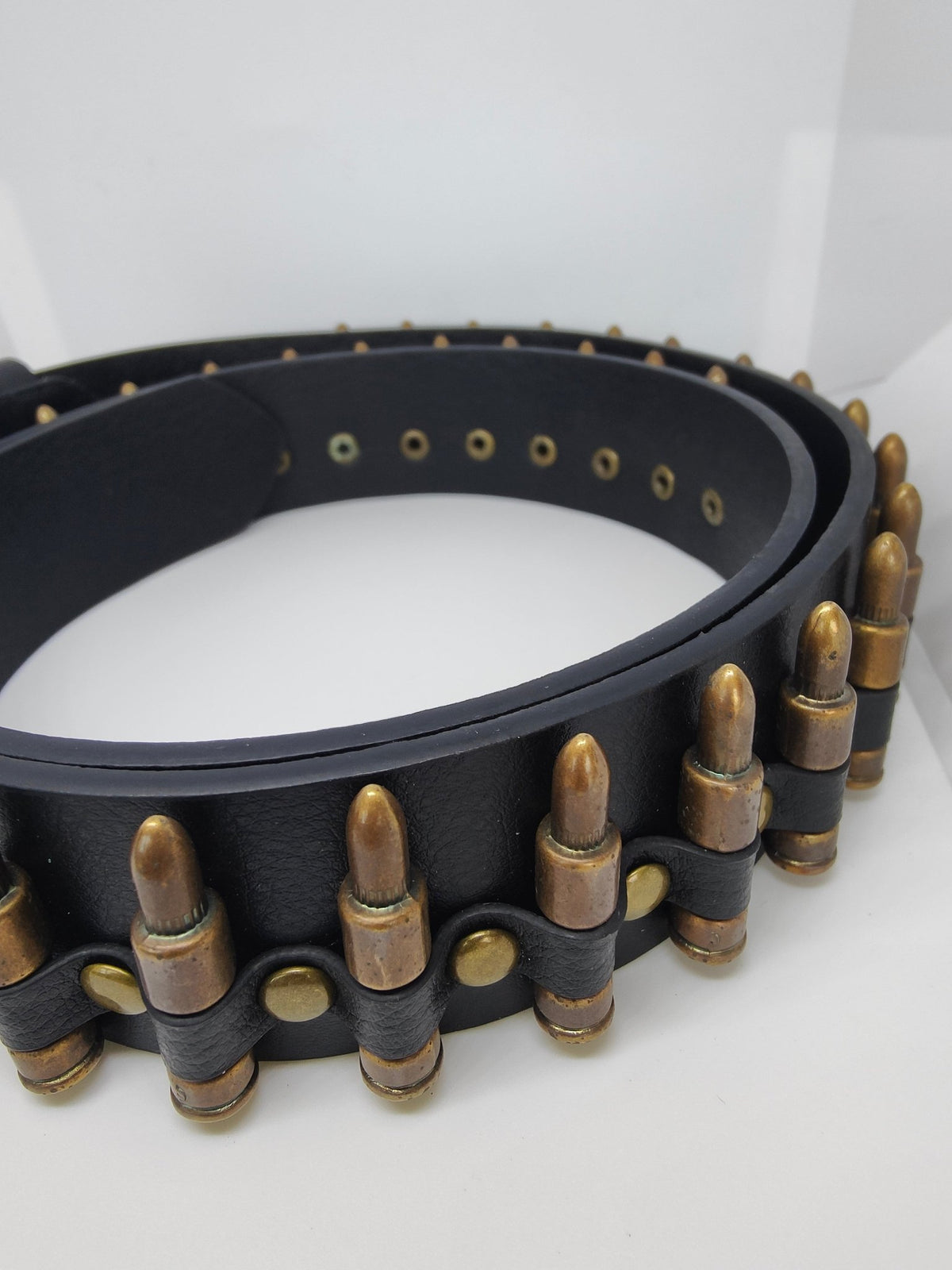 Ceinture noire à balles couleur bronze - Metalvest