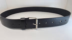 Ceinture noire cloutée 110 cm, clous pyramidaux 10 mm serrés, bout en pointe - Metalvest