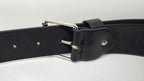 Ceinture noire cloutée 110 cm, clous pyramidaux 10 mm serrés, bout en pointe - Metalvest