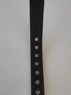 Ceinture noire cloutée, clous pyramidaux - Metalvest