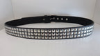Ceinture noire robuste et épaisse, clous pyramidaux + 21 au bout - Metalvest