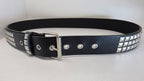 Ceinture noire robuste et épaisse, clous pyramidaux + 21 au bout - Metalvest
