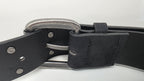 Ceinture noire robuste et épaisse, croix et clous rivetés - Metalvest