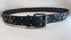 Ceinture noire robuste et épaisse, croix et clous rivetés - Metalvest