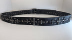 Ceinture noire robuste et épaisse, croix et clous rivetés - Metalvest