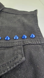 Lot de 10 pointes bleues brillantes 10x6 mm en alliage massif fixation à vis - Metalvest