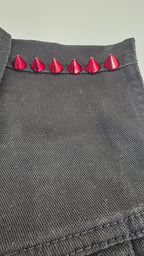 Lot de 10 pointes rouges brillantes 12x11 mm en alliage massif fixation à vis - Metalvest