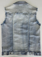 Veste à patches sur mesure bleue clair - Metalvest