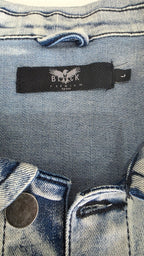 Veste à patches sur mesure bleue clair - Metalvest