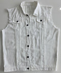 Veste à patchs blanche de marque Jeans - taille L - Metalvest
